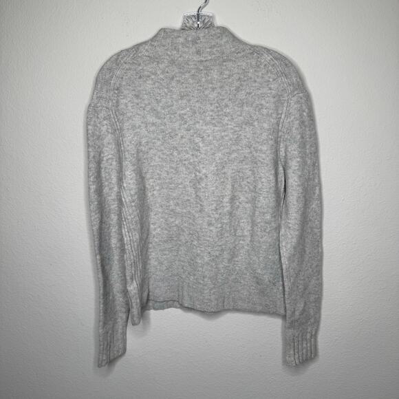 Point Sur L Gray Mock Neck Sweater Merino Wool Alpaca Blend Soft Cozy Knit - Picture 2 of 7